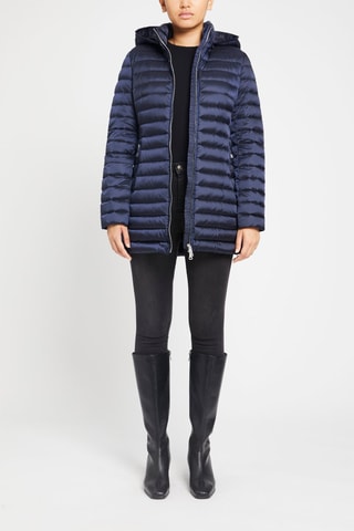 Anorak midi con capucha - Azul noche