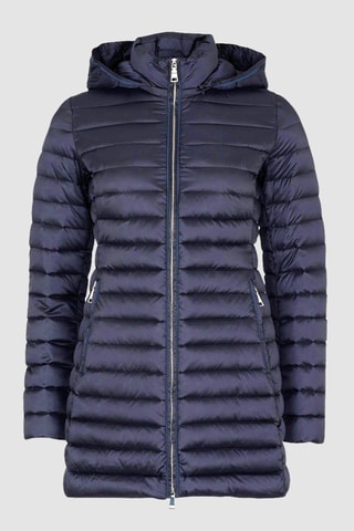 Anorak midi con capucha - Azul noche