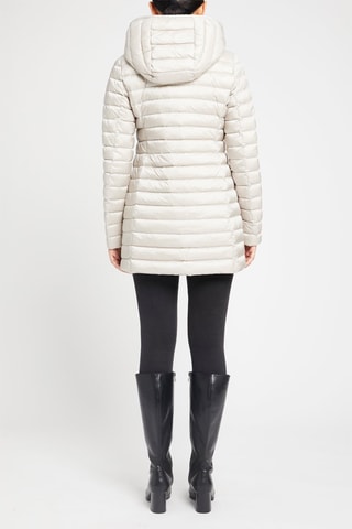 Anorak midi con capucha - Gris claro