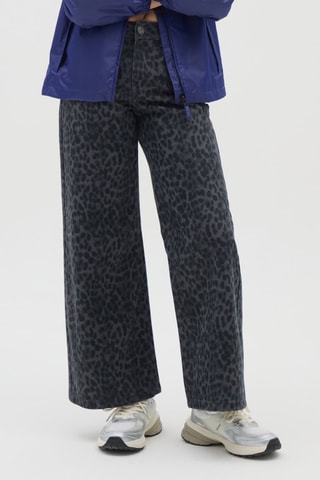 Broek wide legs - Antraciet en Zwart