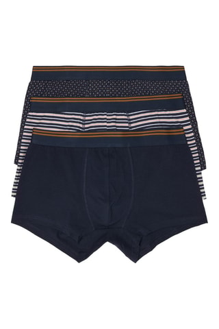 3 Biologisch Katoenen Boxers - Marineblauw