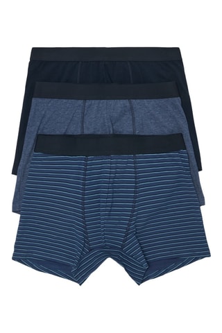 3 Biologisch Katoenen Boxers - Blauw