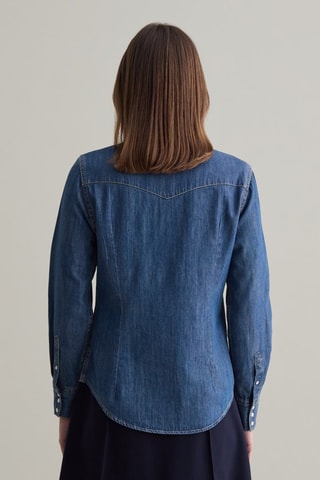 Spijkerblouse. Donkerblauw