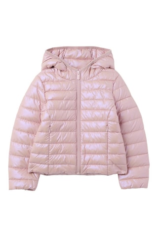 Gewatteerde jas met capuchon - Roze