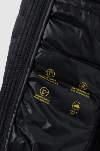 Gewatteerde jas met capuchon - Zwart