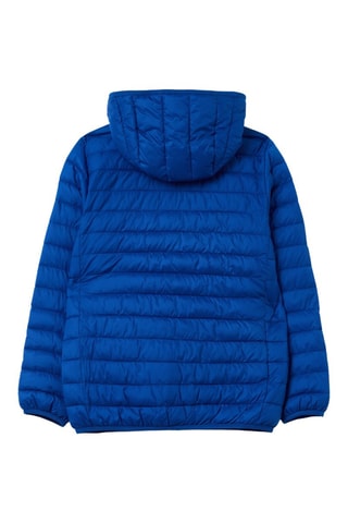 Gewatteerde jas met capuchon - Felblauw