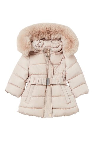 Gewatteerde jas met capuchon - Roze