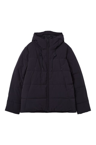 Gewatteerde jas met capuchon - Marineblauw