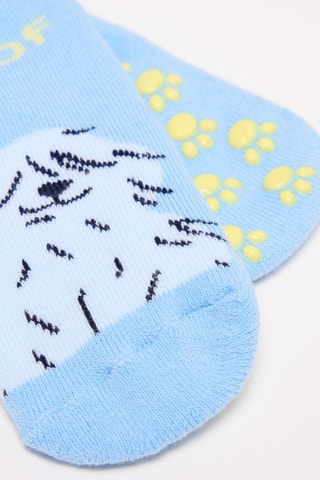 2 Paar Biologisch Katoenen Antislipsokken - Hemelsblauw en Marineblauw