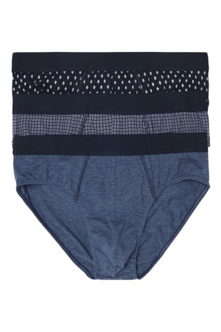 3 Biologisch Katoenen Slips - Blauw