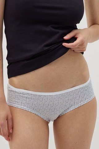 5 Biologisch Katoenen Slips - Marineblauw en Wit