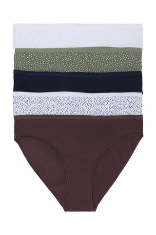 5 Biologisch Katoenen Slips - Marineblauw en Wit