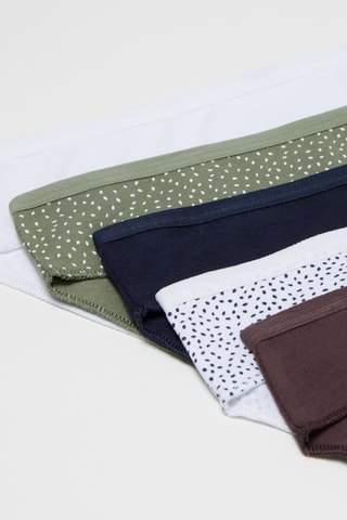 5 Biologisch Katoenen Slips - Marineblauw en Wit