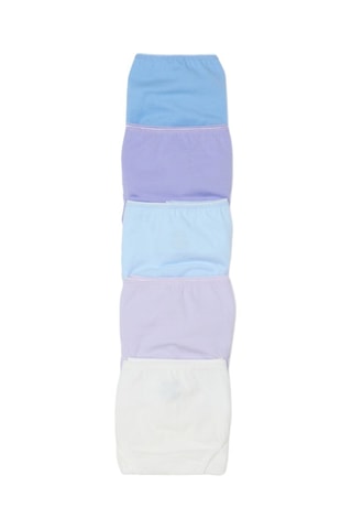 5 Biologisch Katoenen Slips - Hemelsblauw en Paars