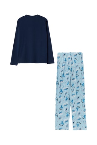 Biologisch Katoenen Nachthemd Stitch Lilo en Stitch Disney - Blauw en Wit