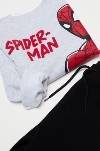 Sweater en Joggingbroek Spider-Man Avengers Marvel - Gemêleerd Lichtgrijs en Zwart