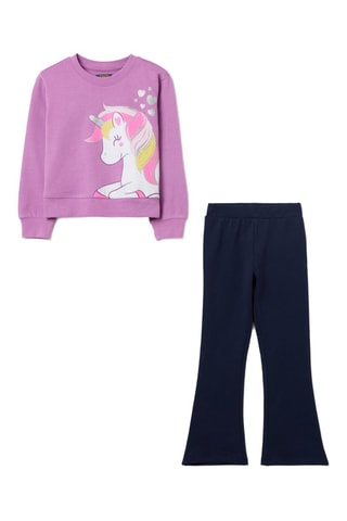 Sweater en Broek - Lichtpaars en Marineblauw