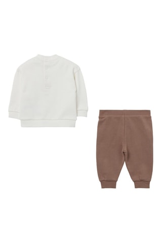 Biologisch Katoenen Sweater en broek - Ecru en Bruin