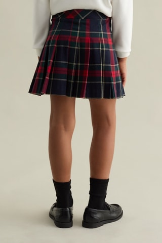 Plissérok - Donkerblauw en Rood