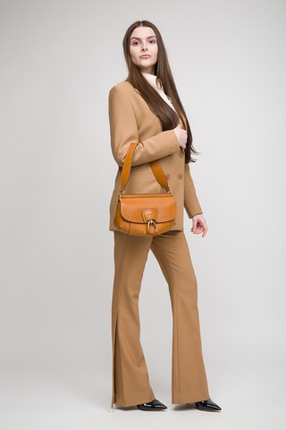 Leren Trendy Handtas Erica - Cognacbruin