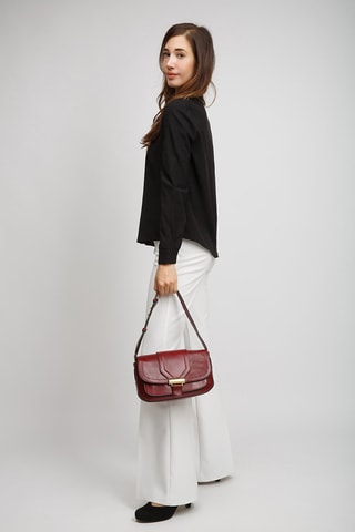 Leren Trendy Handtas Benedetta - Bordeauxrood