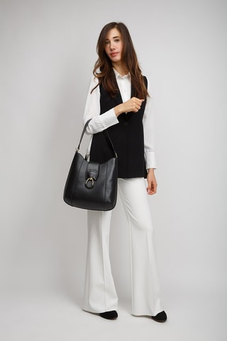 Leren Trendy Handtas Erica - Zwart