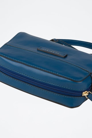 Leren Schoudertas Elettra - Donkerblauw 