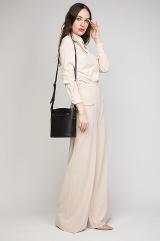 Bandolera de piel - Negro