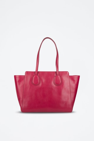 Bolso shopper de piel Elettra - Fucsia 