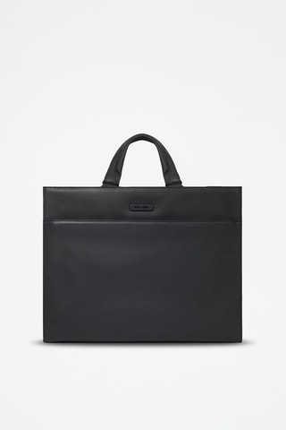 Bolso shopper de piel - Negro