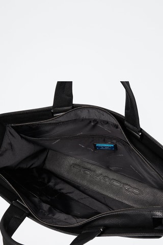 Bolso shopper de piel - Negro