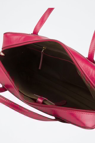 Maletín de piel Elettra - Fucsia 