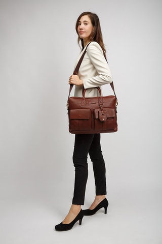 Maletín de piel Serristori - Camel