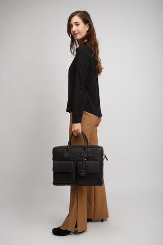 Maletín de piel Serristori - Negro