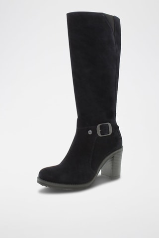 Nubuck Laarzen met Hak Marineblauw