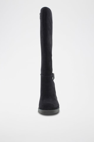 Nubuck Laarzen met Hak Marineblauw