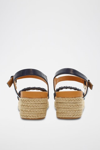 Sandalen met Sleehak Astrid - Blauw en Beige