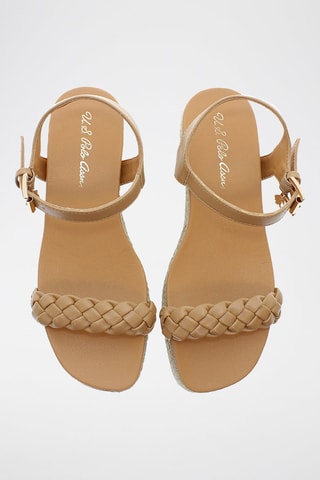 Sandalen met Sleehak Astrid - Camel en Beige