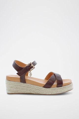 Sandalen met Sleehak Astrid - Bruin en Beige