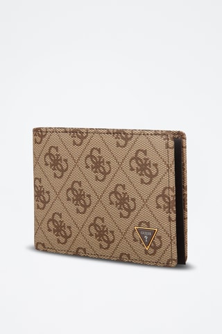 Cartera de piel - Beige y marrón