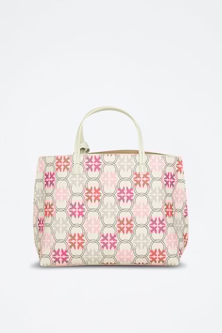 Borsa a mano in pelle - Rosa e beige