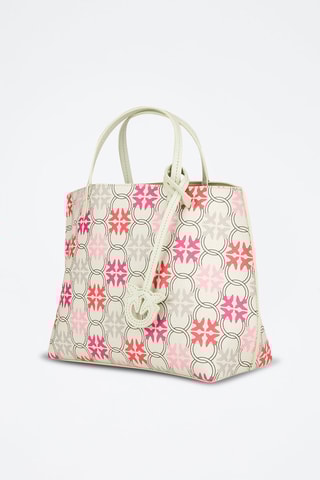 Borsa a mano in pelle - Rosa e beige