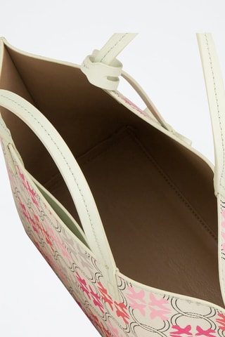 Borsa a mano in pelle - Rosa e beige