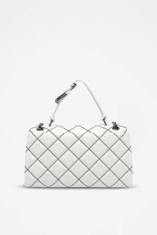 Borsa a mano in jeans The Bi-Color Quilted - Bianco  