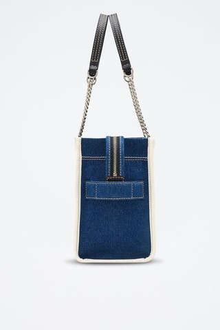 Borsa a spalla in jeans The Denim Chain - Cobalto