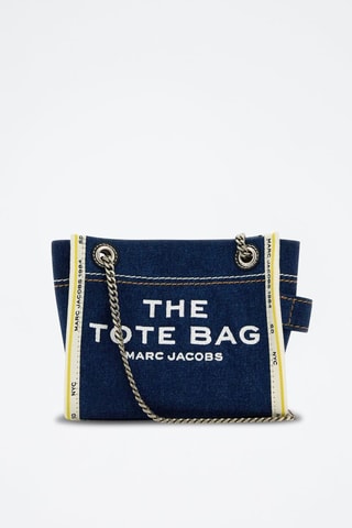 Borsa a tracolla in jeans - Navy e bianco 