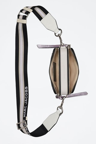 Borsa a tracolla in pelle The Snapshot - Kaki e bianco  