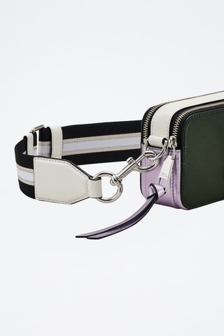 Borsa a tracolla in pelle The Snapshot - Kaki e bianco  