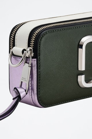 Borsa a tracolla in pelle The Snapshot - Kaki e bianco  