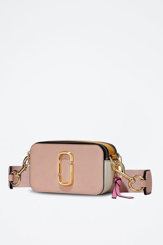 Borsa a tracolla in pelle The Snapshot - Salmone e bianco 